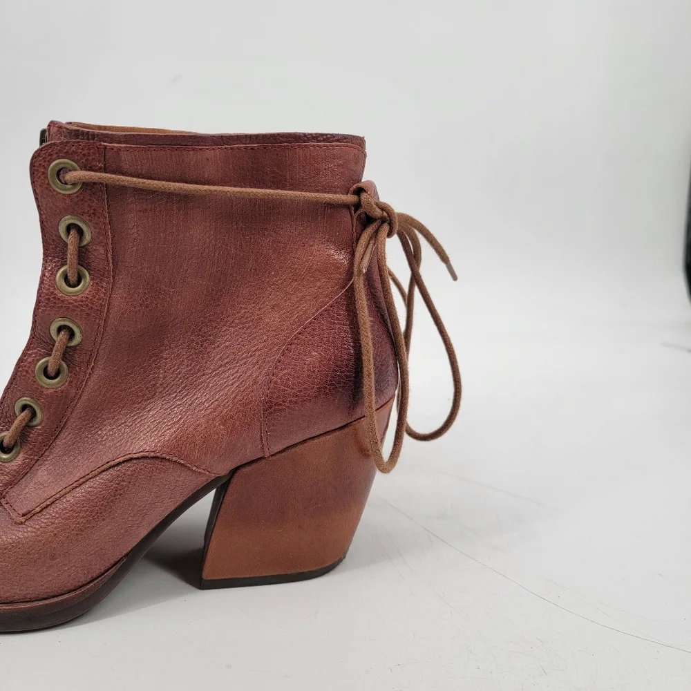 Kork Ease Kalpana Granny Lace Up Leather Boots Size 8 Brown Acadmia Romantic - Picture 14 of 16